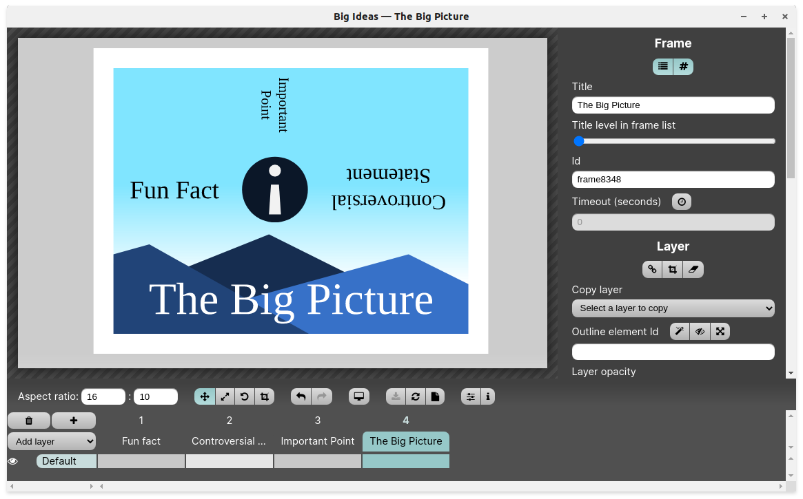 The fourth frame of the presentation: The Big Picture